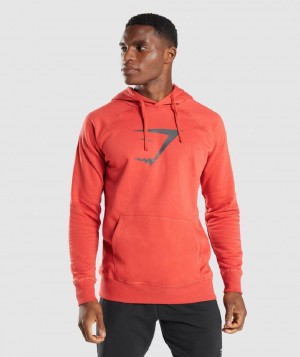 Φουτερ με Κουκουλα Gymshark Sharkhead Infill ανδρικα κοκκινα | GR_TG2821