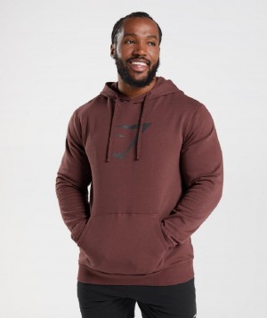 Φουτερ με Κουκουλα Gymshark Sharkhead Infill ανδρικα ροζ καφε | GR_TA9485