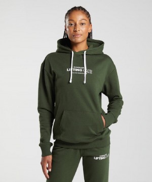 Φουτερ με Κουκουλα Gymshark Social Club Oversized γυναικεια Ελιά | GR_TA6639