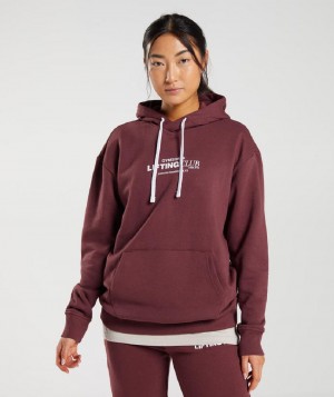 Φουτερ με Κουκουλα Gymshark Social Club Oversized γυναικεια ροζ καφε | GR_N6769