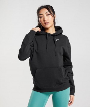 Φουτερ με Κουκουλα Gymshark Training Oversized γυναικεια μαυρα | GR_QX3651