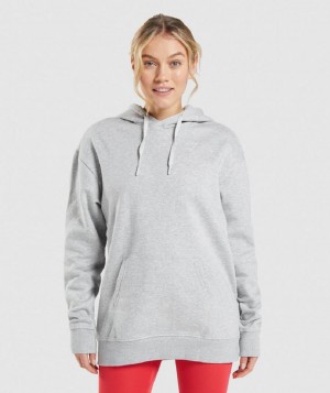 Φουτερ με Κουκουλα Gymshark Training Oversized γυναικεια ανοιχτο γκρι | GR_TC4269