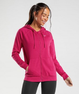 Φουτερ με Κουκουλα Gymshark Training Zip γυναικεια ροζ | GR_KO2326