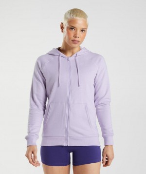Φουτερ με Κουκουλα Gymshark Training Zip γυναικεια μωβ | GR_R3566