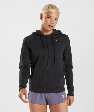 Φουτερ με Κουκουλα Gymshark Training Zip γυναικεια μαυρα | GR_TG7771