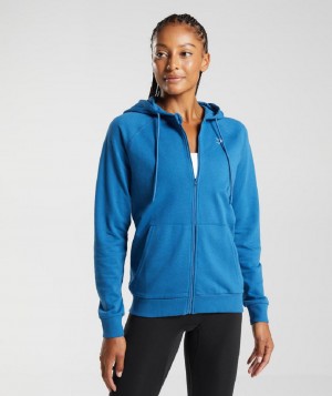 Φουτερ με Κουκουλα Gymshark Training Zip γυναικεια μπλε | GR_YJ9901