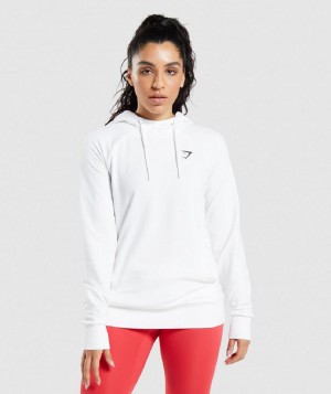 Φουτερ με Κουκουλα Gymshark Training γυναικεια ασπρα | GR_IM4857