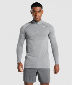 τρέξιμο με κουκούλα Gymshark Vital Light 1/4 Zip ανδρικα γκρι | GR_SG8352