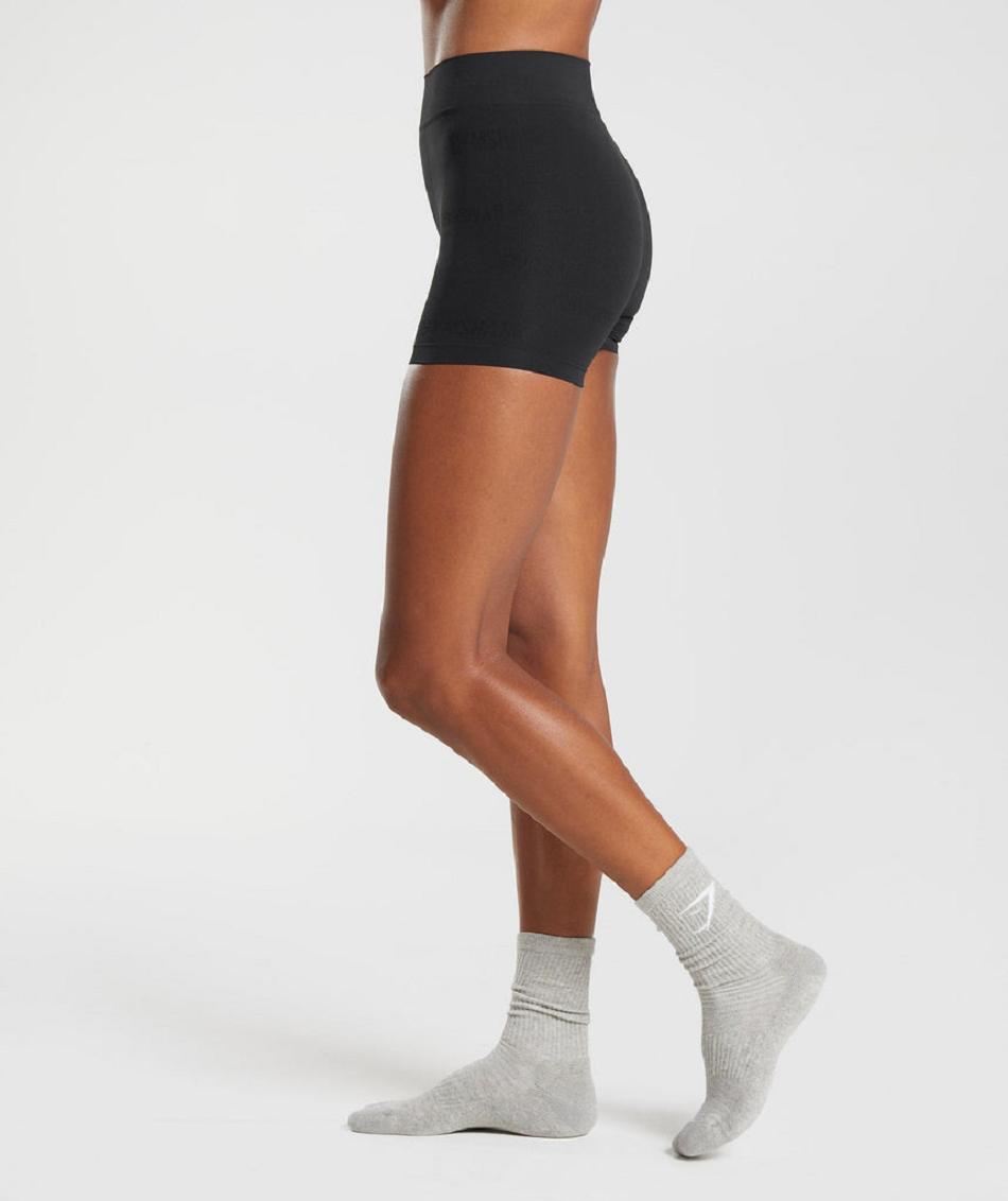 Boxer Gymshark Seamless Jacquard γυναικεια μαυρα | GR_EC4789