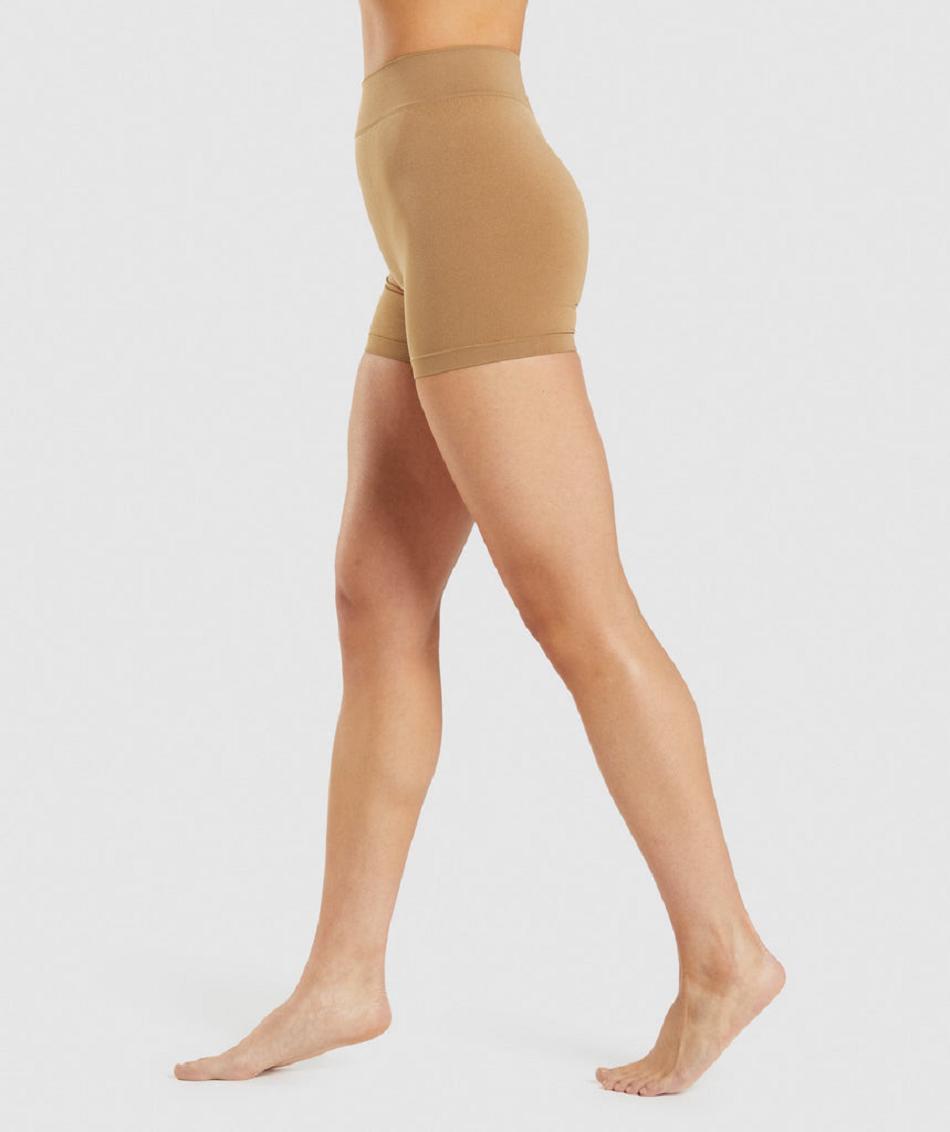 Boxer Gymshark Seamless γυναικεια ανοιχτο καφε | GR_EG1163
