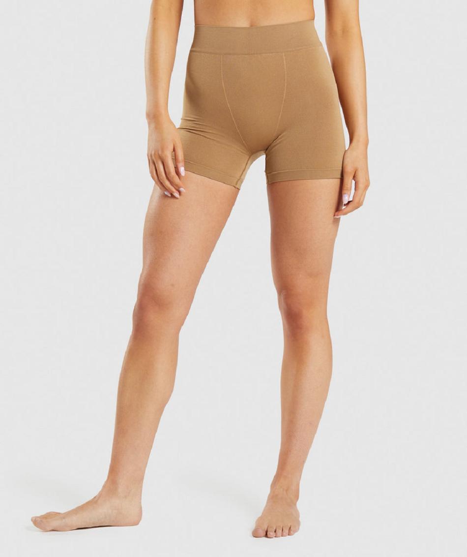 Boxer Gymshark Seamless γυναικεια ανοιχτο καφε | GR_EG1163
