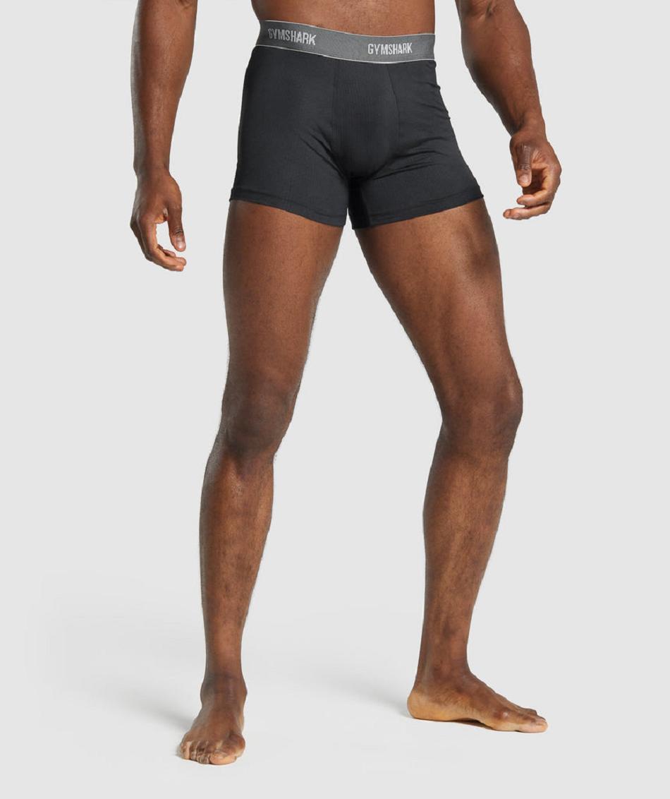 Boxer Gymshark Sports Tech Boxers 2pk ανδρικα μαυρα | GR_QX7565