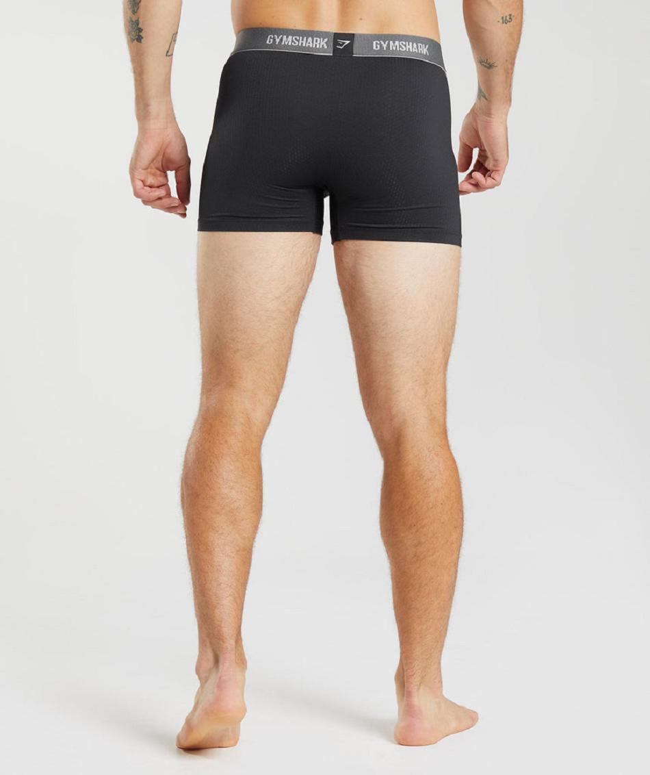 Boxer Gymshark Sports Tech Boxers 2pk ανδρικα μαυρα | GR_AZ8907