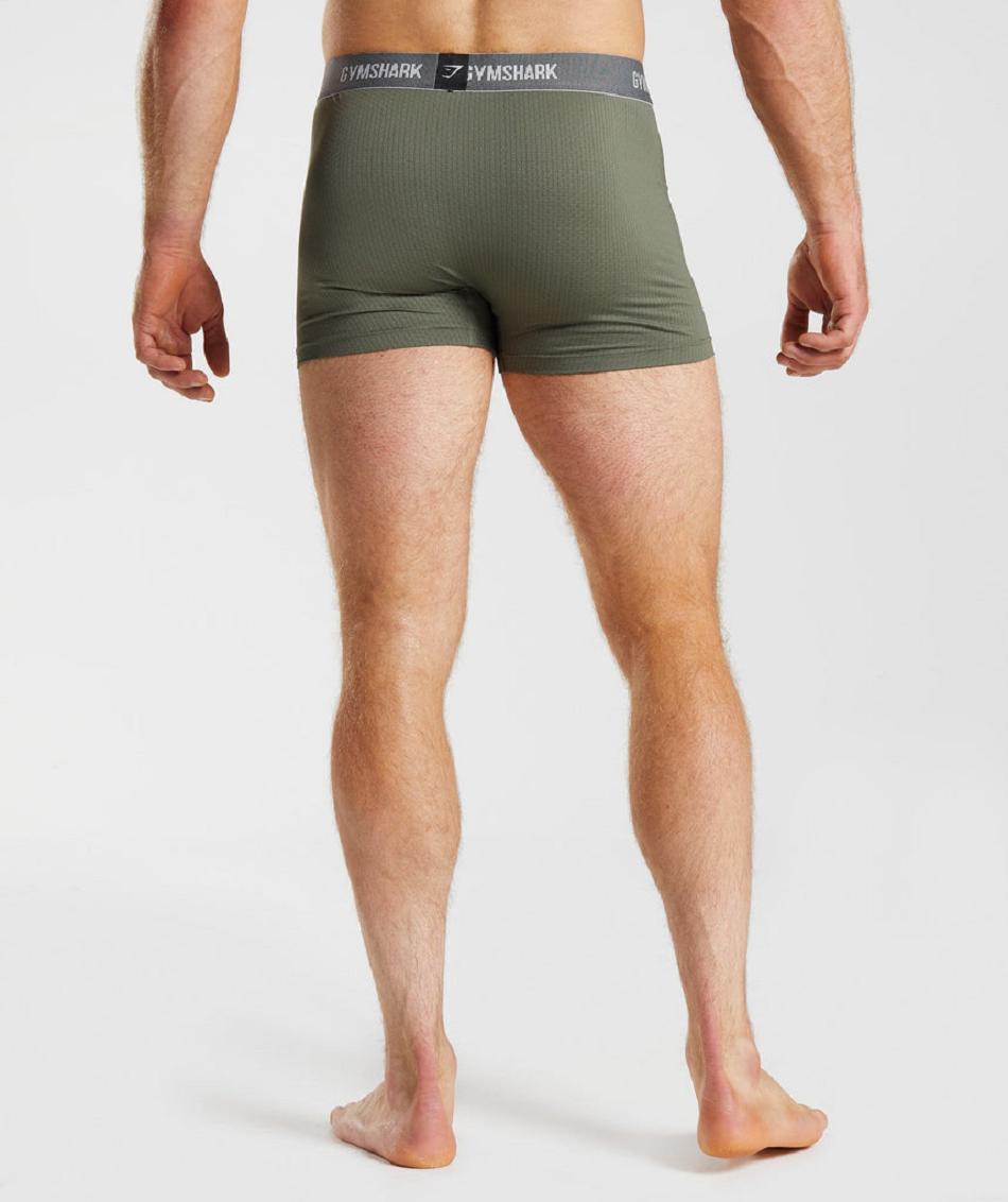 Boxer Gymshark Sports Tech Boxers 2pk ανδρικα μαυρα Ελιά | GR_BO1834