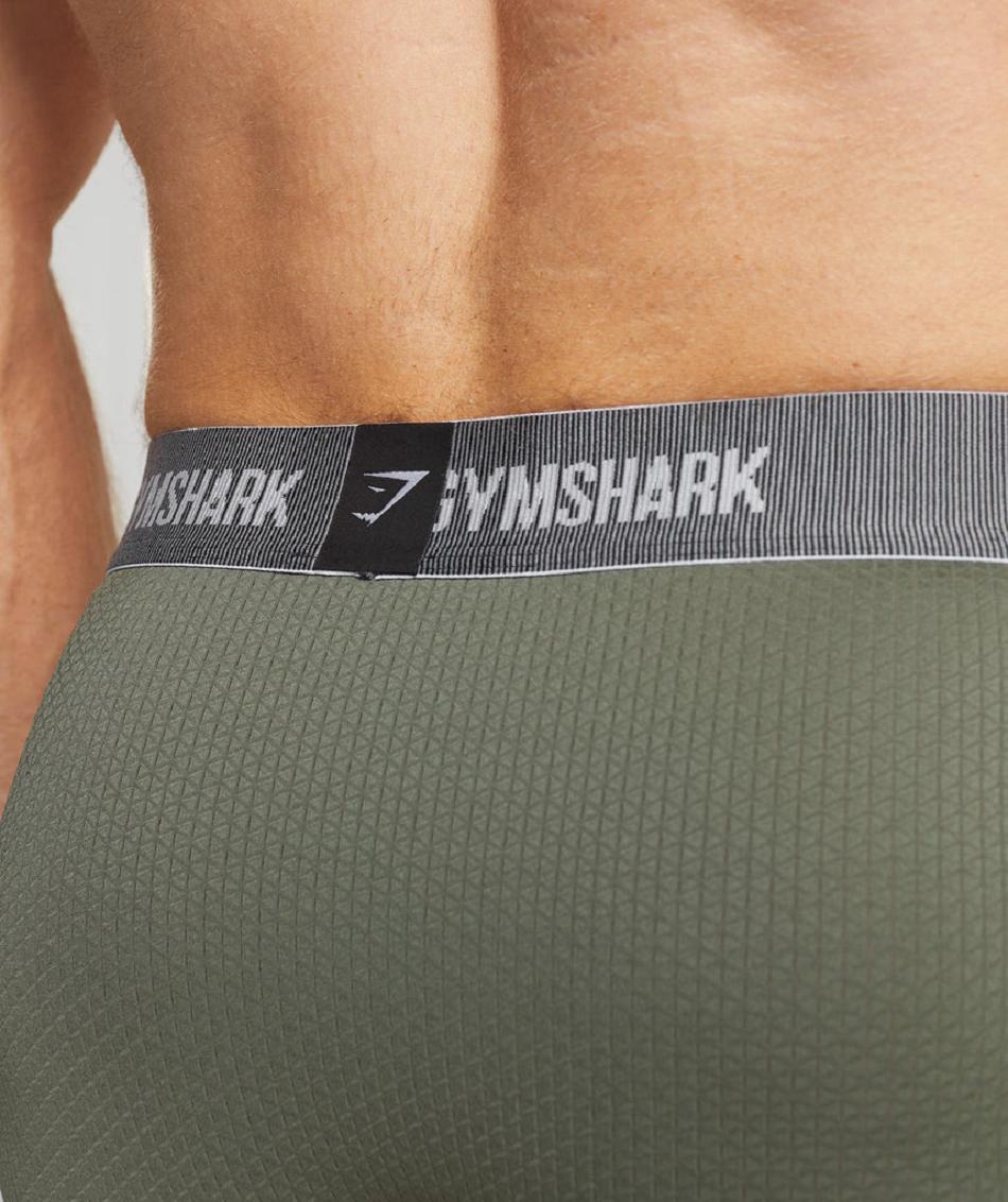 Boxer Gymshark Sports Tech Boxers 2pk ανδρικα μαυρα Ελιά | GR_BO1834