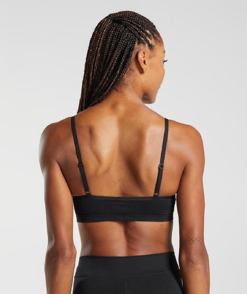 Bralette Gymshark Seamless Jacquard γυναικεια μαυρα | GR_YJ2035
