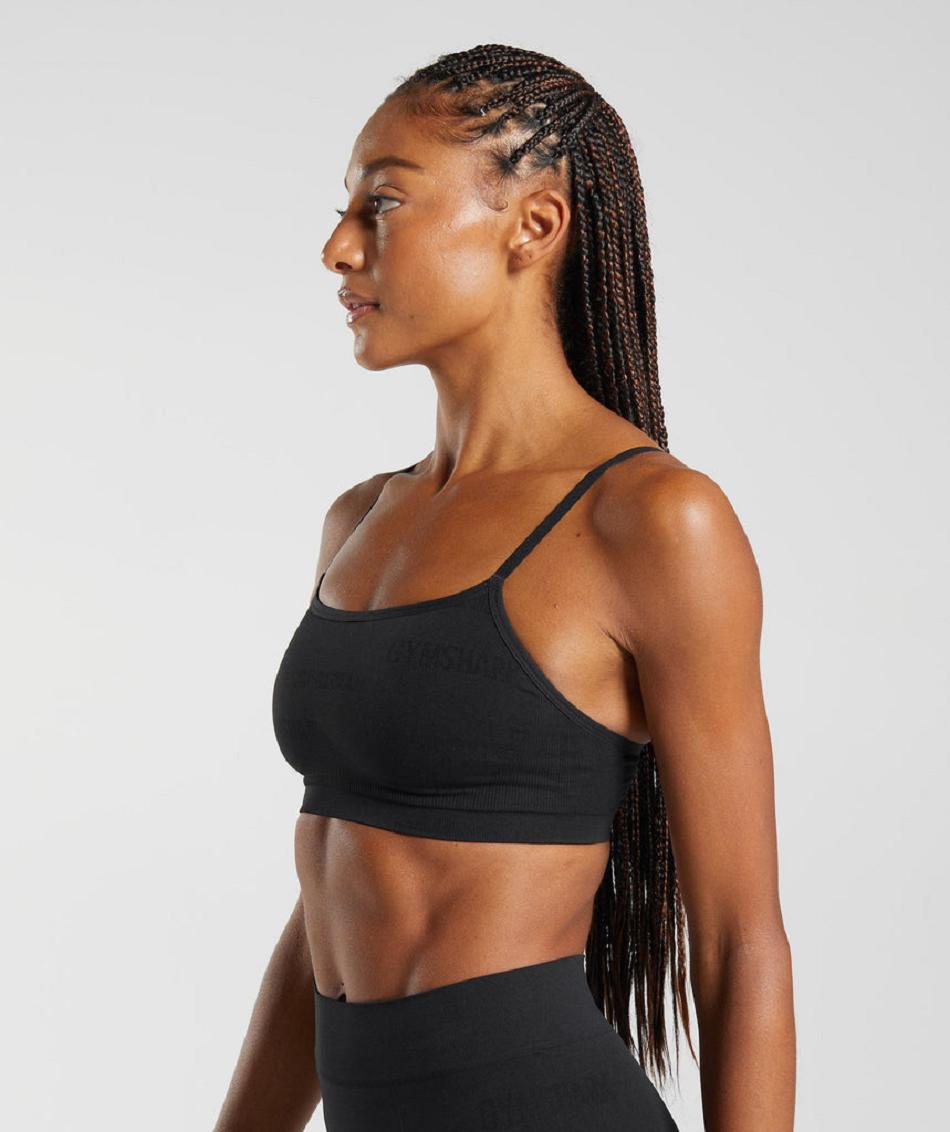 Bralette Gymshark Seamless Jacquard γυναικεια μαυρα | GR_YJ2035