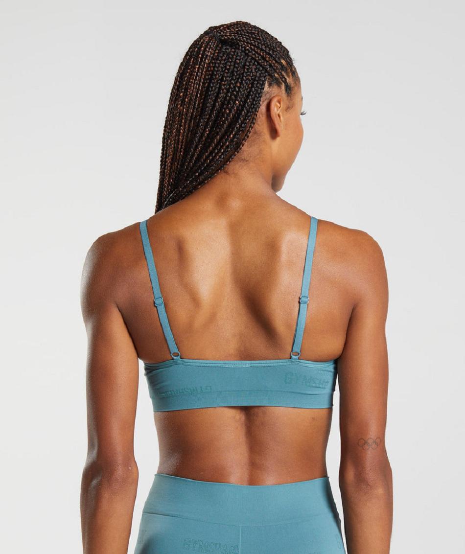 Bralette Gymshark Seamless Jacquard γυναικεια μπλε | GR_TG9788