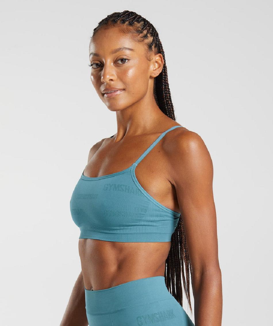 Bralette Gymshark Seamless Jacquard γυναικεια μπλε | GR_TG9788