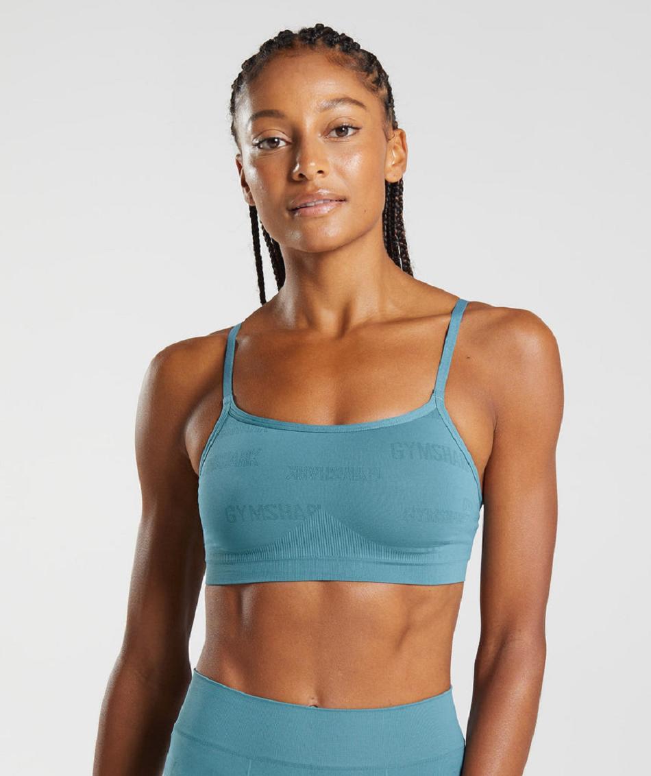 Bralette Gymshark Seamless Jacquard γυναικεια μπλε | GR_TG9788