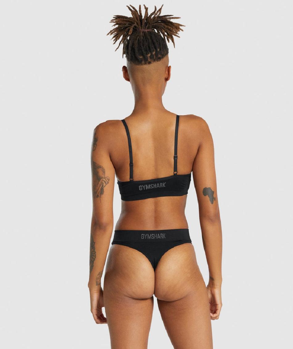 Bralette Gymshark Seamless Low Neck γυναικεια μαυρα | GR_NN2348