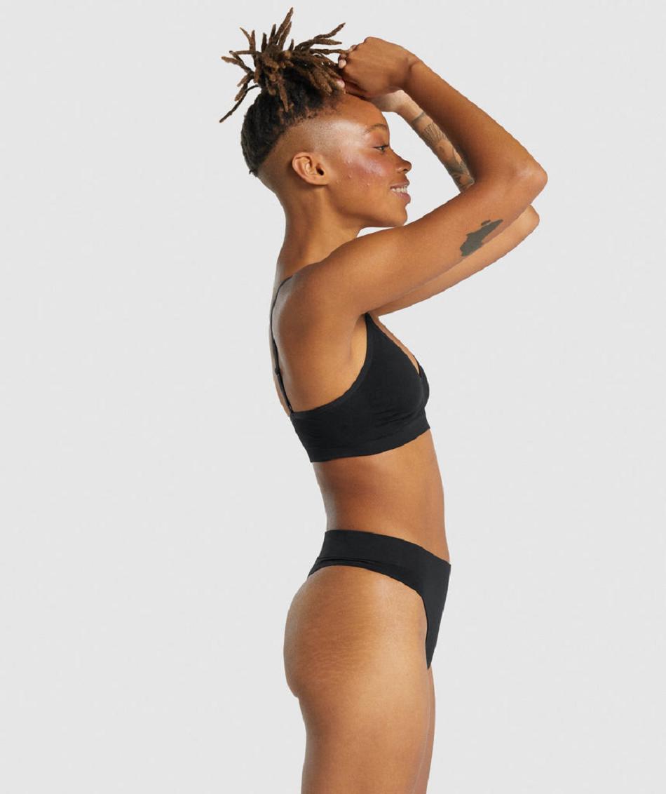 Bralette Gymshark Seamless Low Neck γυναικεια μαυρα | GR_NN2348