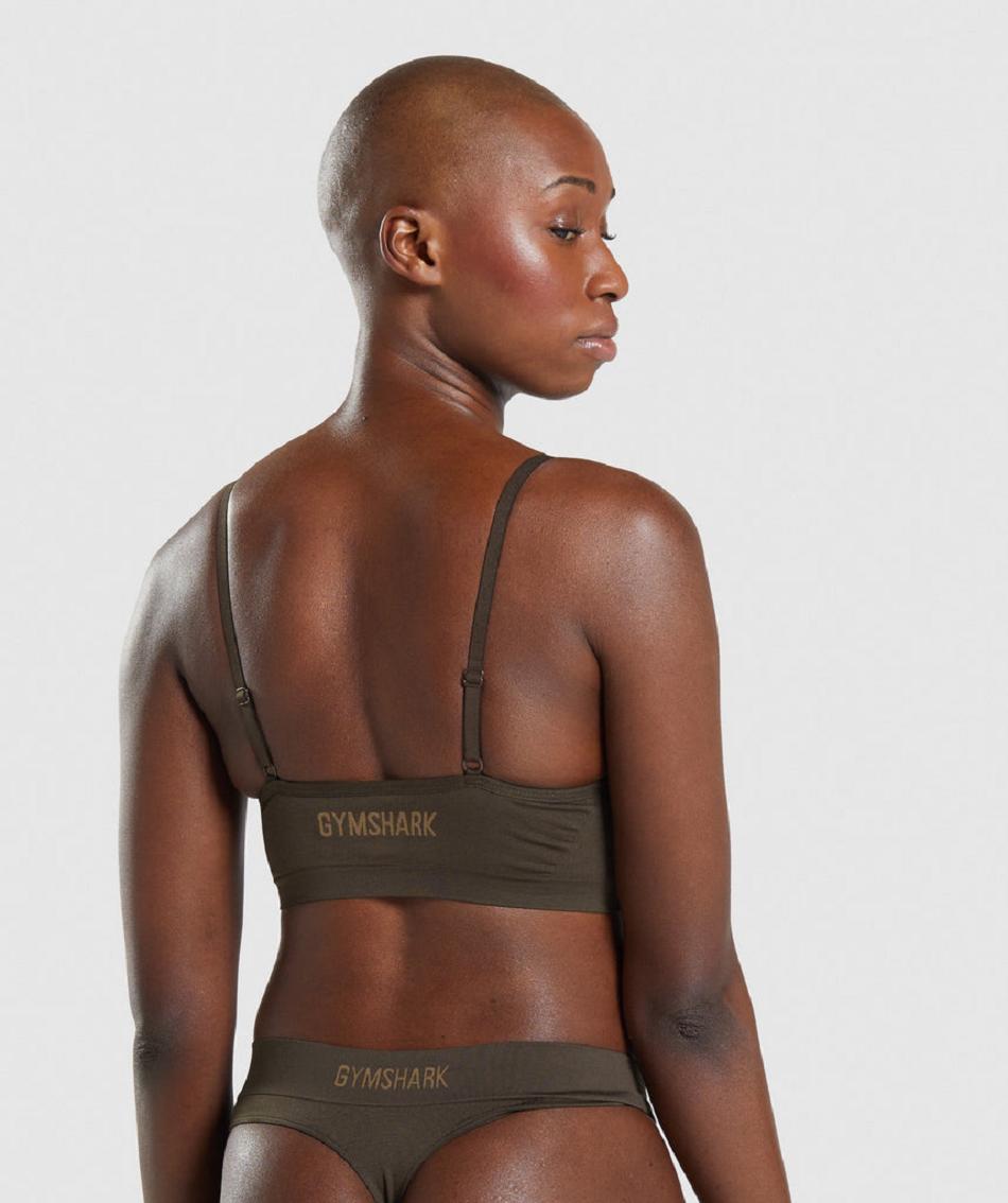 Bralette Gymshark Seamless Low Neck γυναικεια καφε | GR_TC3163
