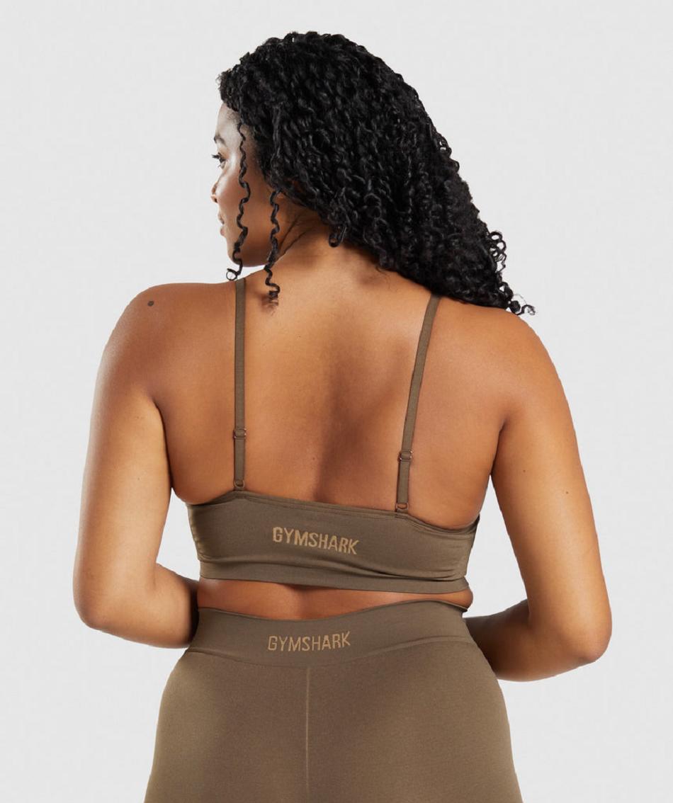 Bralette Gymshark Seamless Scoop Neck γυναικεια καφε | GR_YJ8854