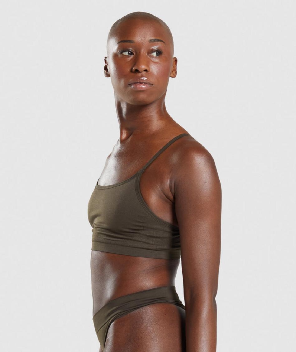 Bralette Gymshark Seamless Scoop Neck γυναικεια καφε | GR_YJ1660