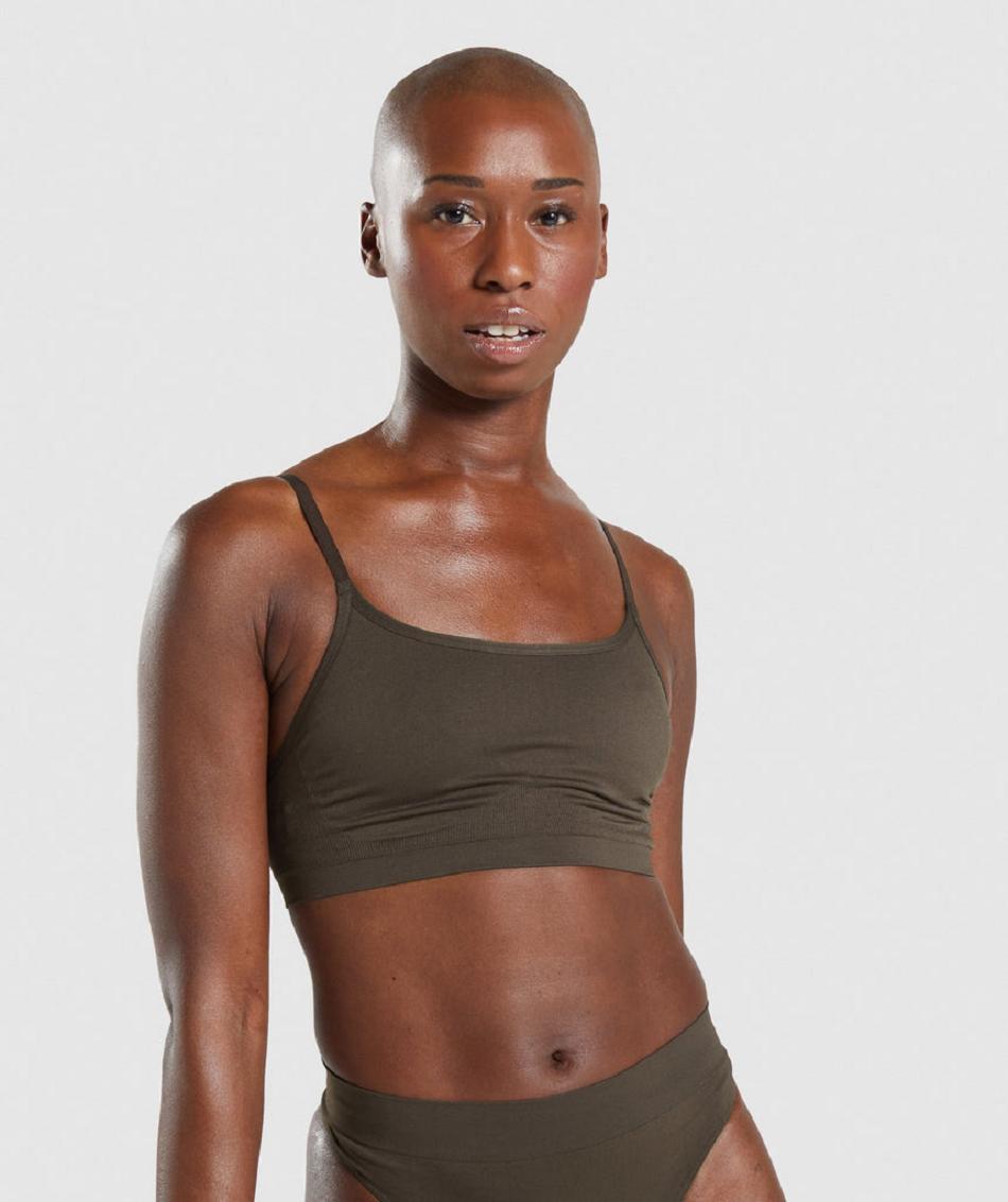 Bralette Gymshark Seamless Scoop Neck γυναικεια καφε | GR_YJ1660