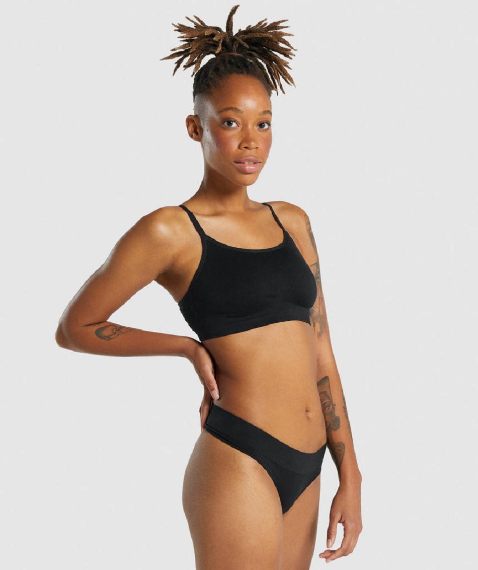 Bralette Gymshark Seamless Scoop Neck γυναικεια μαυρα | GR_XC3029
