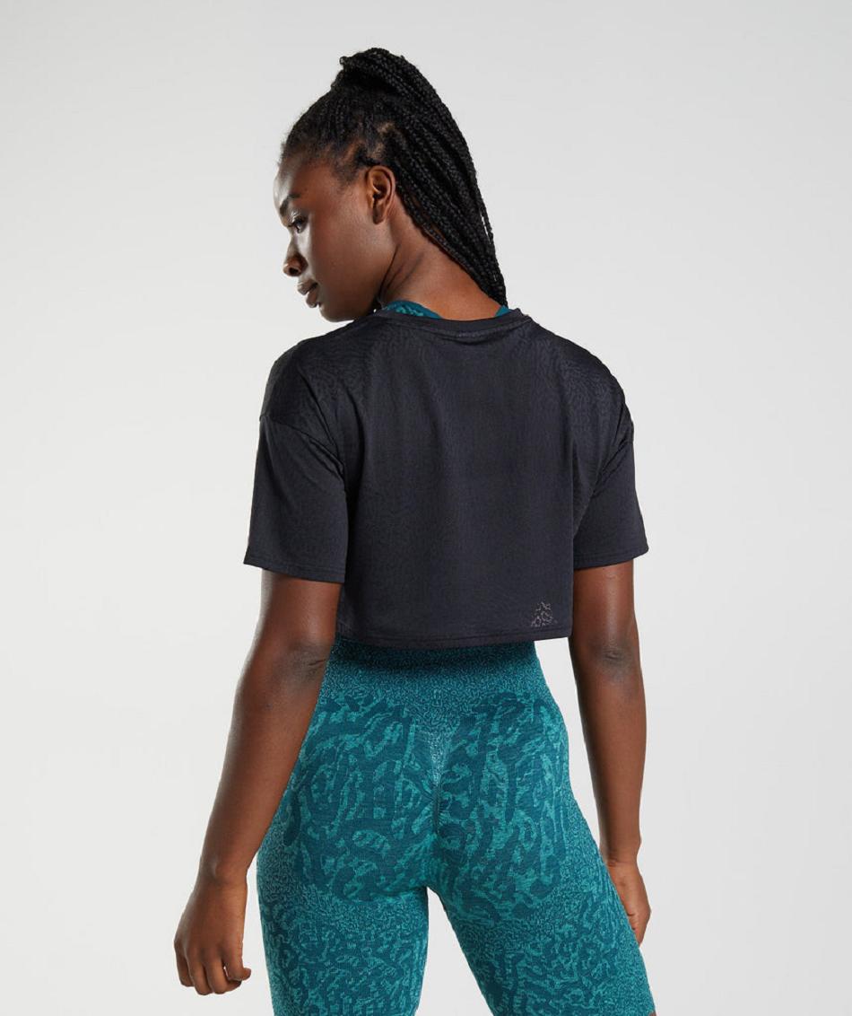 Corp Tops Gymshark Adapt Animal Seamless γυναικεια μαυρα | GR_KO4844