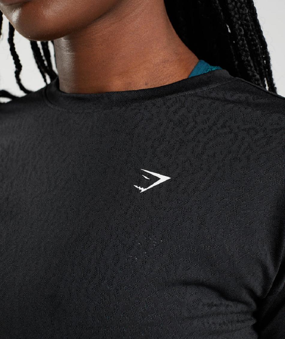 Corp Tops Gymshark Adapt Animal Seamless γυναικεια μαυρα | GR_KO4844