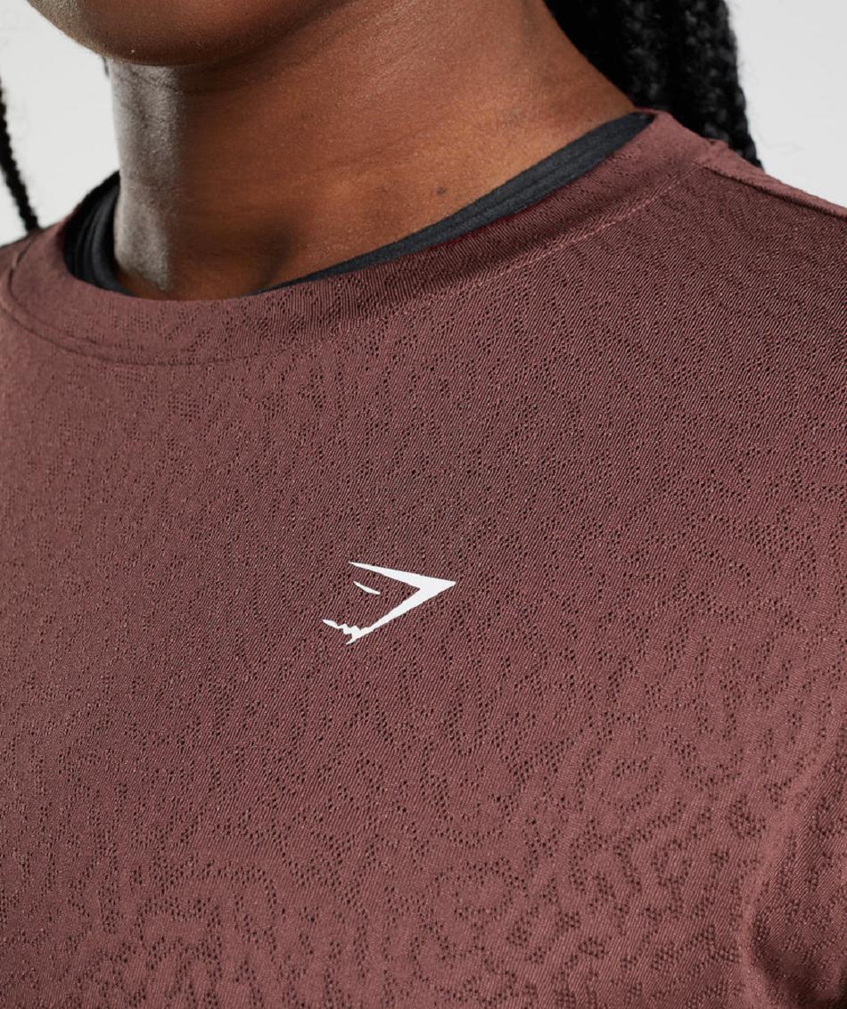 Corp Tops Gymshark Adapt Animal Seamless γυναικεια ροζ καφε | GR_K6250