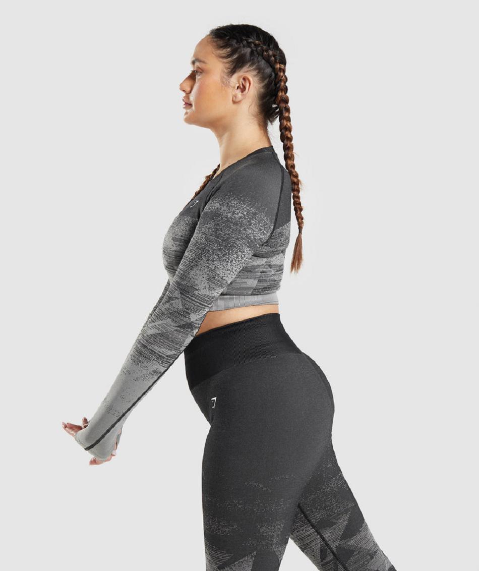 Corp Tops Gymshark Adapt Ombre γυναικεια μαυρα | GR_UV7775