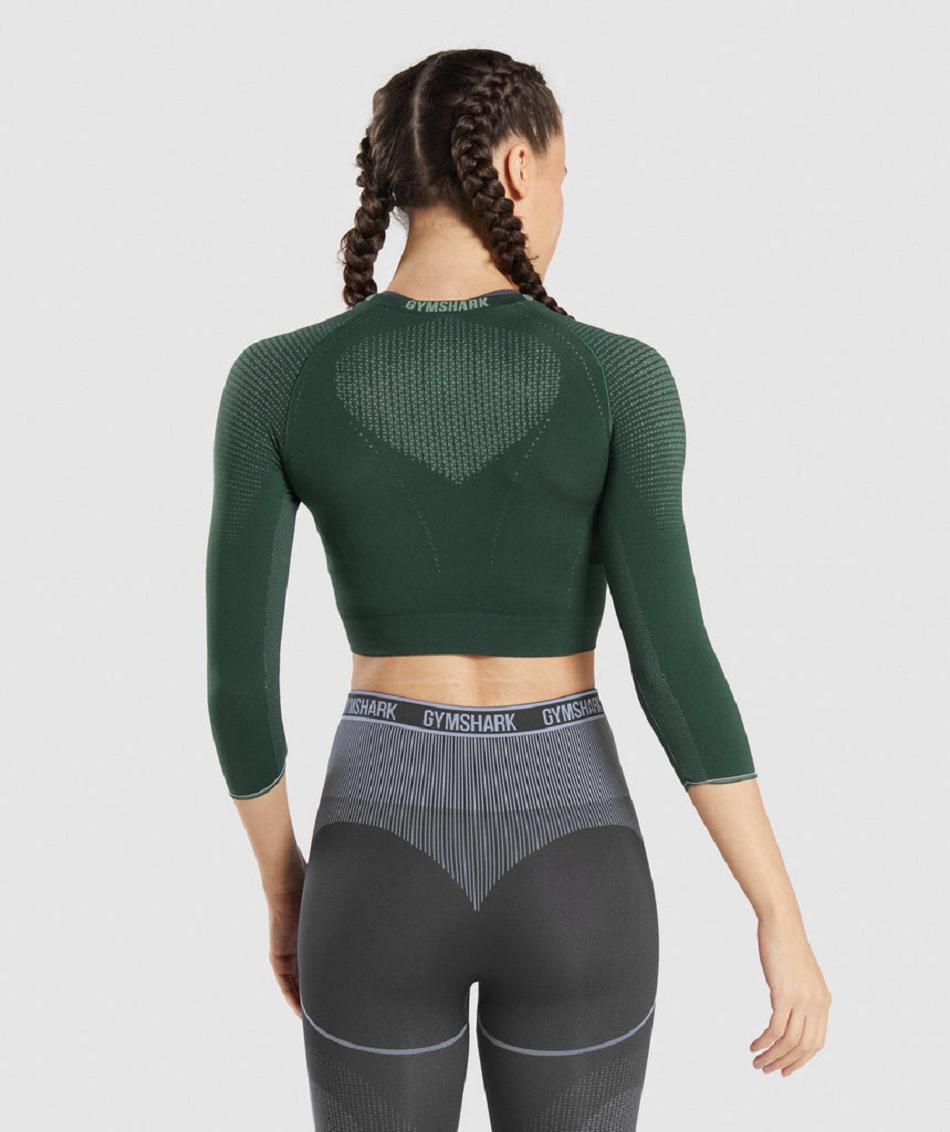Corp Tops Gymshark Apex Seamless γυναικεια οψιάνος πρασινο πρασινο | GR_TH2711