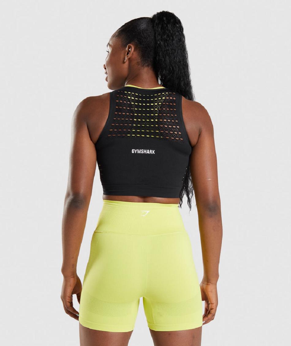 Corp Tops Gymshark Energy Seamless γυναικεια μαυρα | GR_ED6717