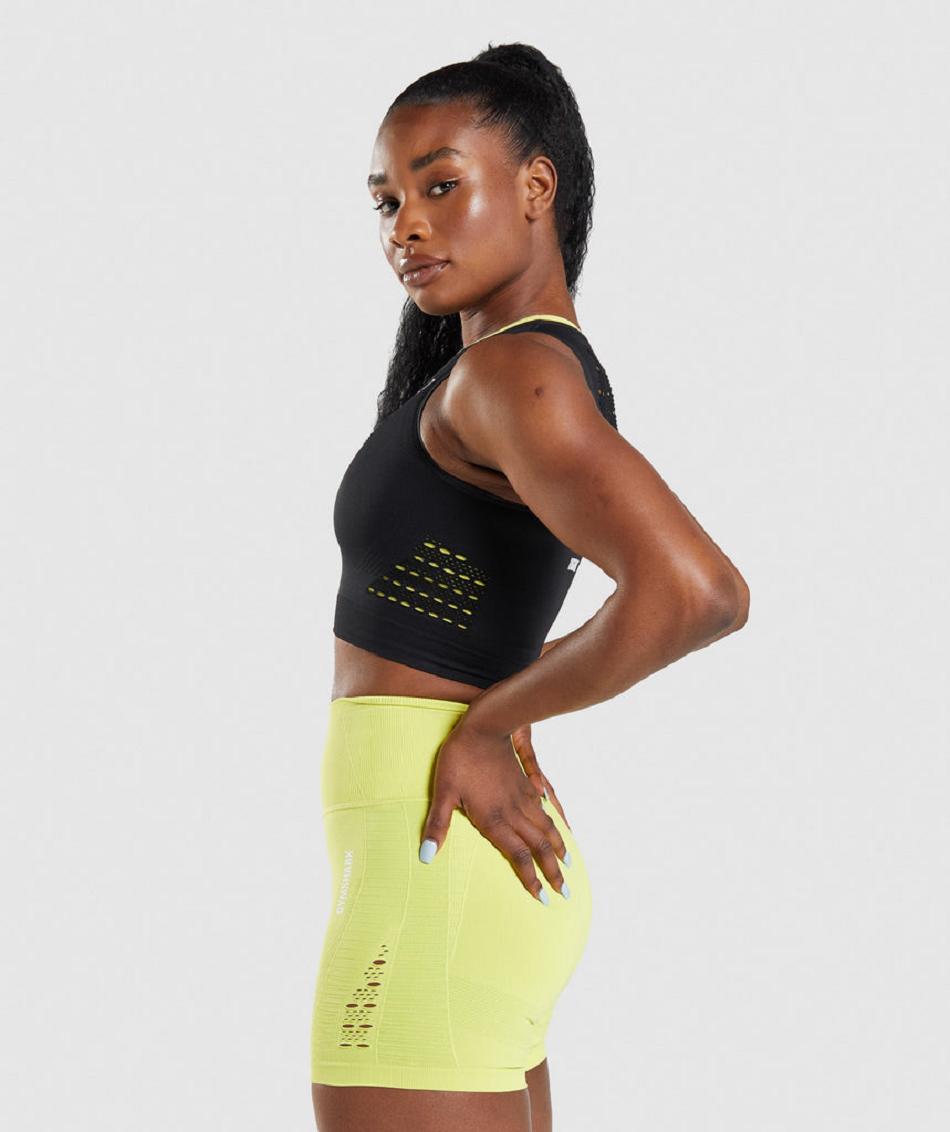 Corp Tops Gymshark Energy Seamless γυναικεια μαυρα | GR_ED6717