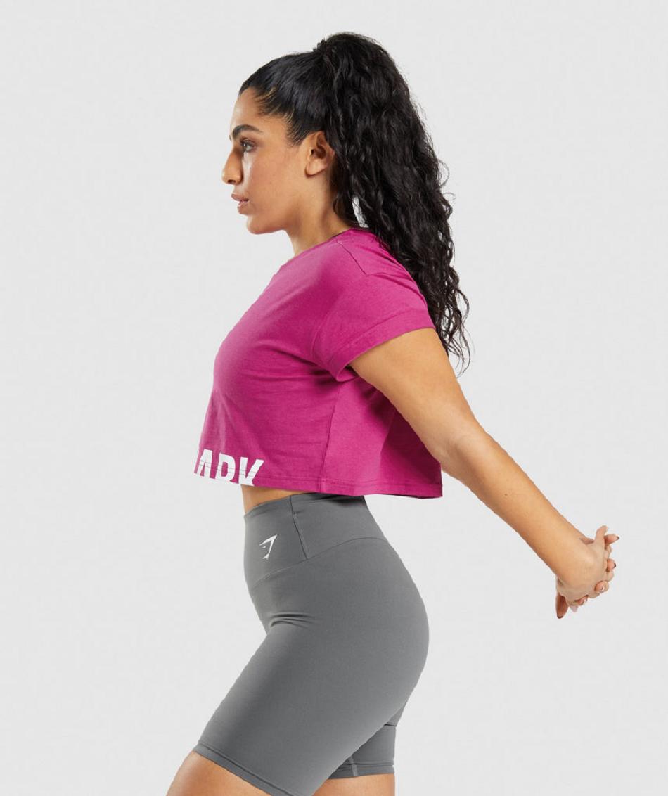 Corp Tops Gymshark Fraction γυναικεια ροζ | GR_O4645