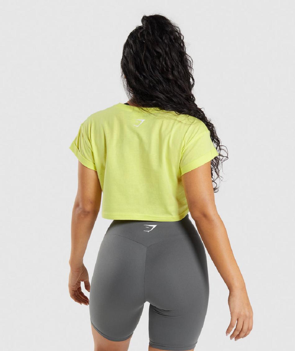 Corp Tops Gymshark Fraction γυναικεια πρασινο | GR_SG7720