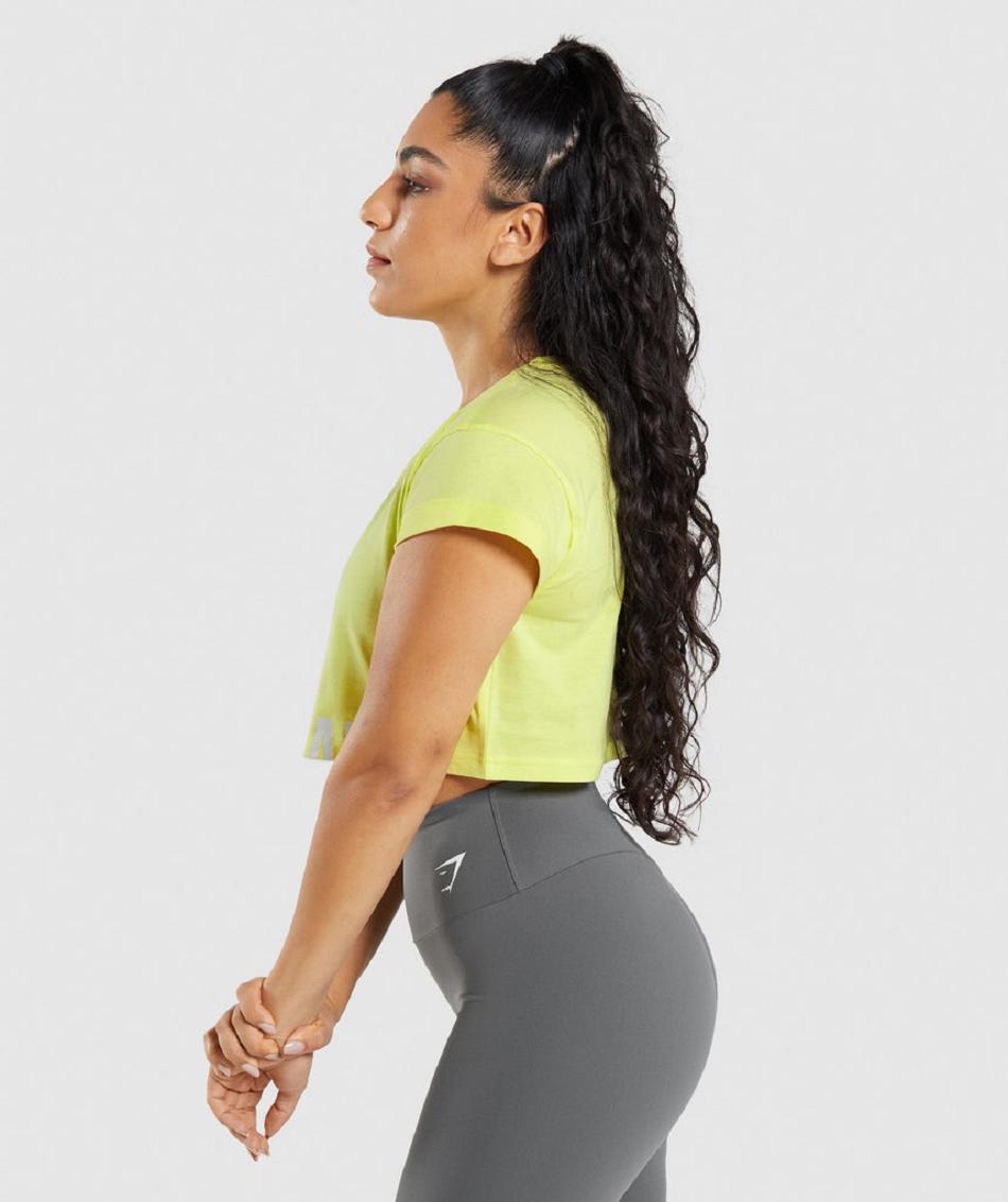 Corp Tops Gymshark Fraction γυναικεια πρασινο | GR_SG7720