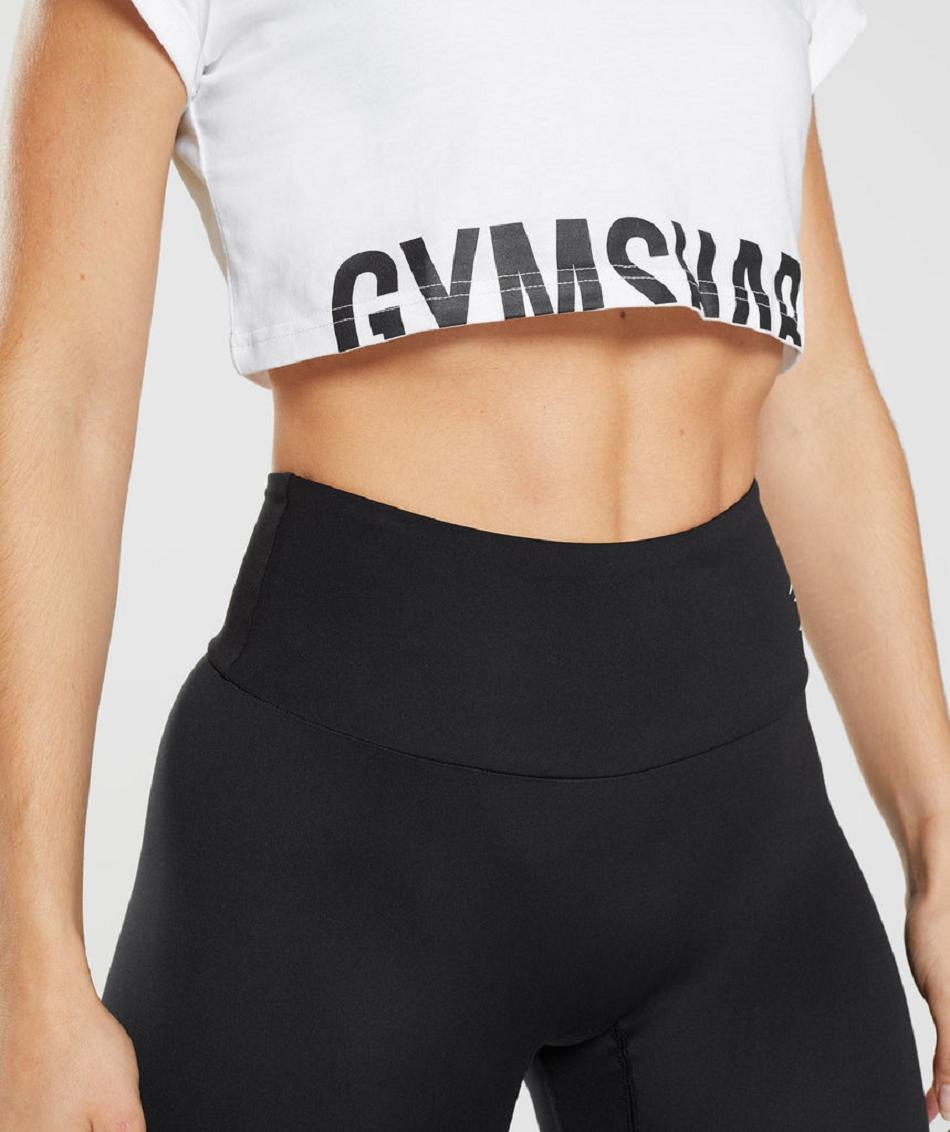 Corp Tops Gymshark Fraction γυναικεια ασπρα | GR_VV9501
