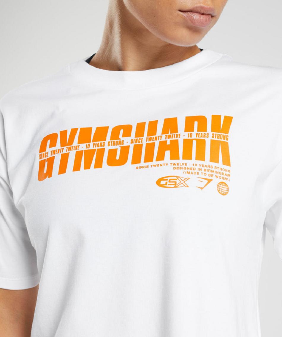 Corp Tops Gymshark Gs10 Year Midi γυναικεια ασπρα | GR_O3548