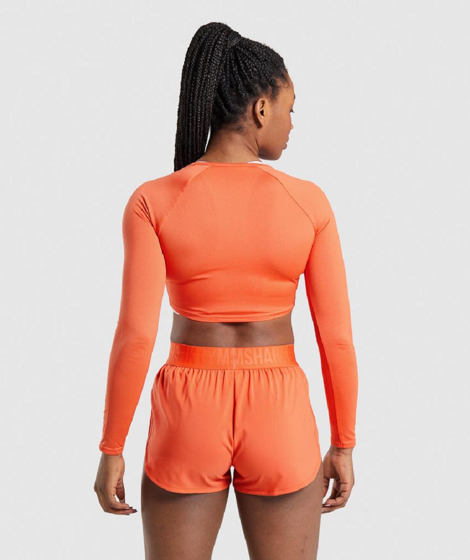 Corp Tops Gymshark Training Long Sleeve γυναικεια πορτοκαλι | GR_TG7489