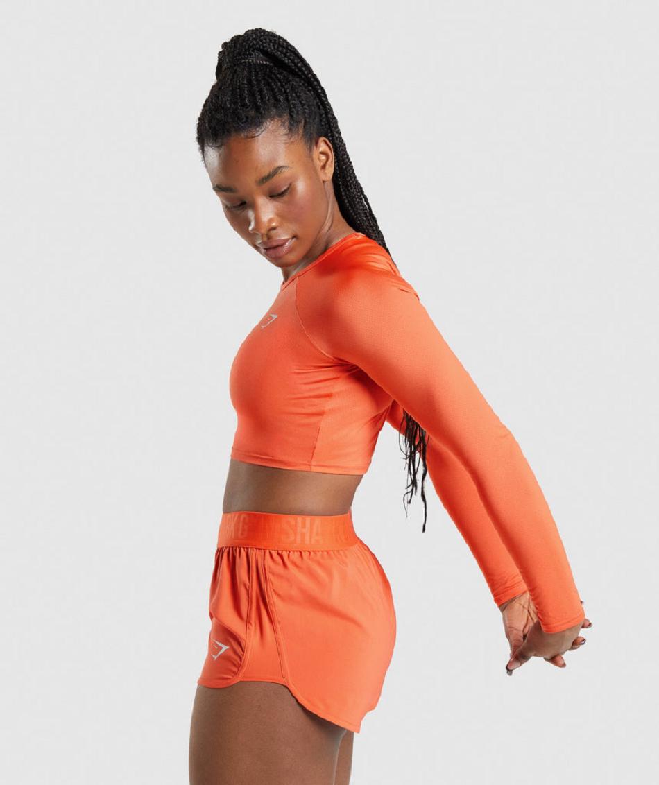 Corp Tops Gymshark Training Long Sleeve γυναικεια πορτοκαλι | GR_TG7489