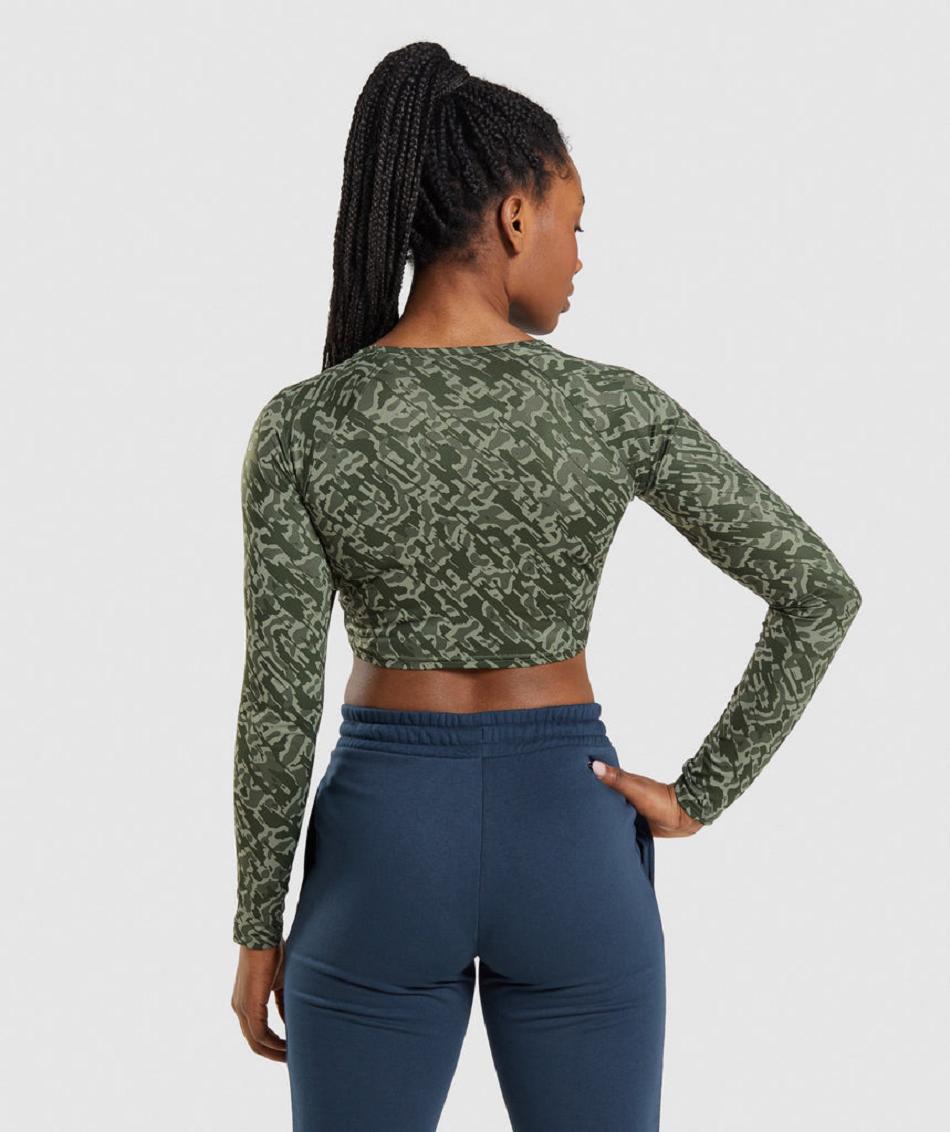 Corp Tops Gymshark Training Long Sleeve γυναικεια πρασινο | GR_QX4834