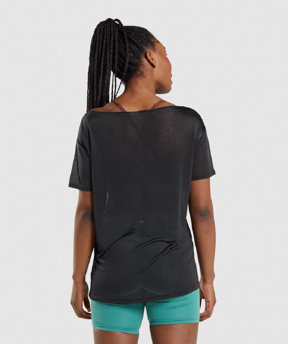 Corp Tops Gymshark Training Oversized γυναικεια μαυρα | GR_BO1006