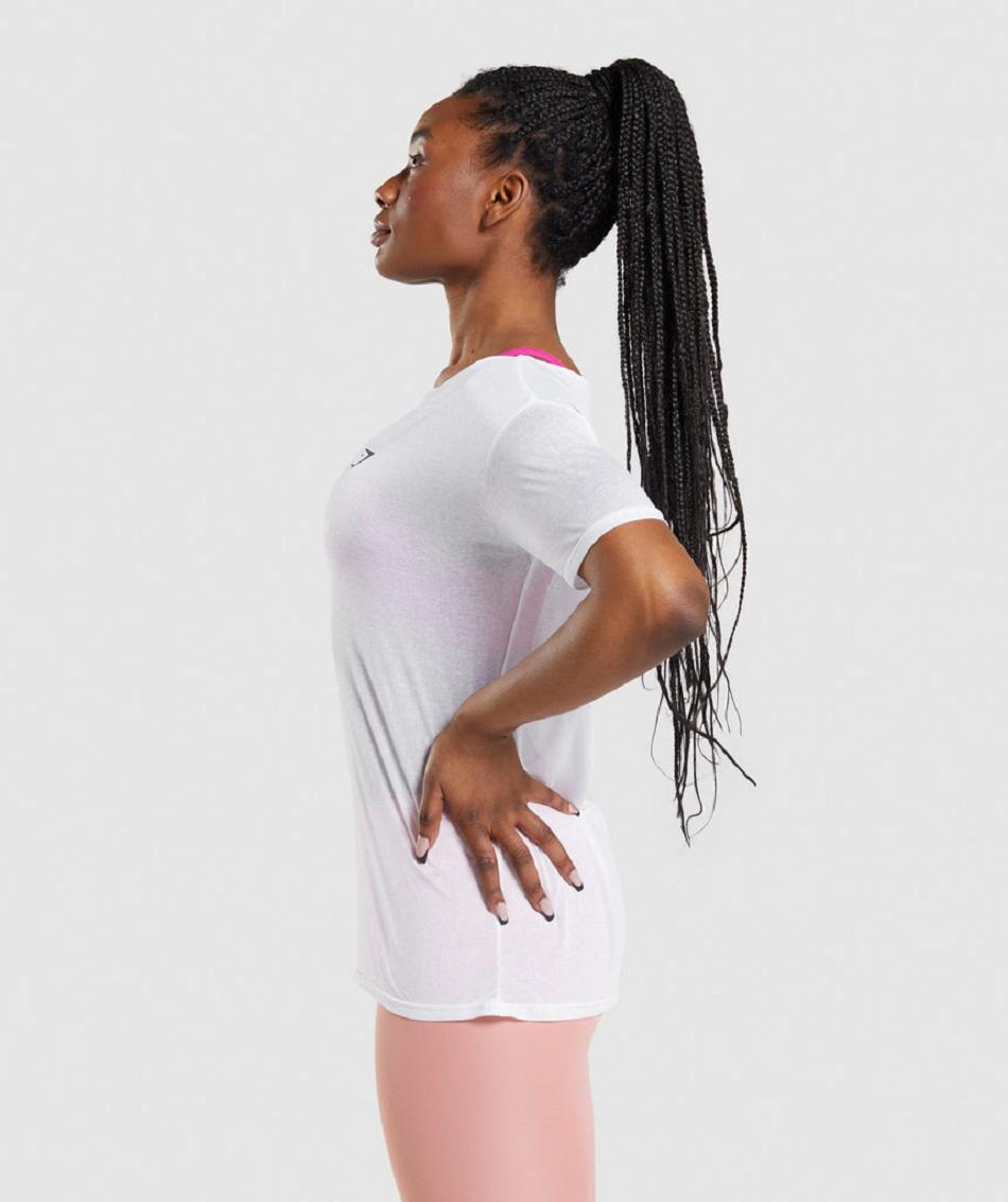 Corp Tops Gymshark Training Oversized γυναικεια ασπρα | GR_S8627