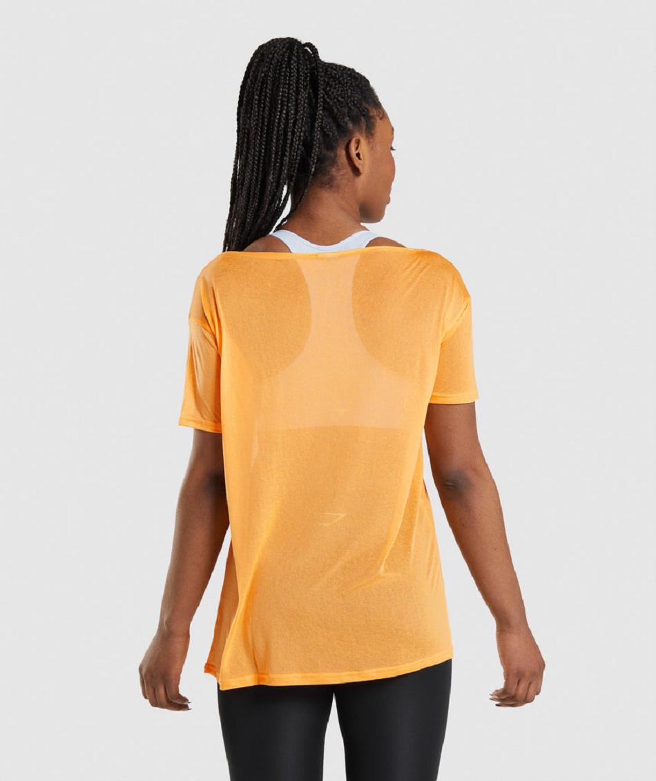Corp Tops Gymshark Training Oversized γυναικεια βερίκοκο πορτοκαλι | GR_SU9587