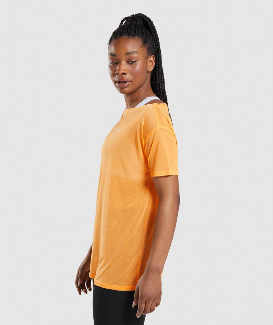 Corp Tops Gymshark Training Oversized γυναικεια βερίκοκο πορτοκαλι | GR_SU9587